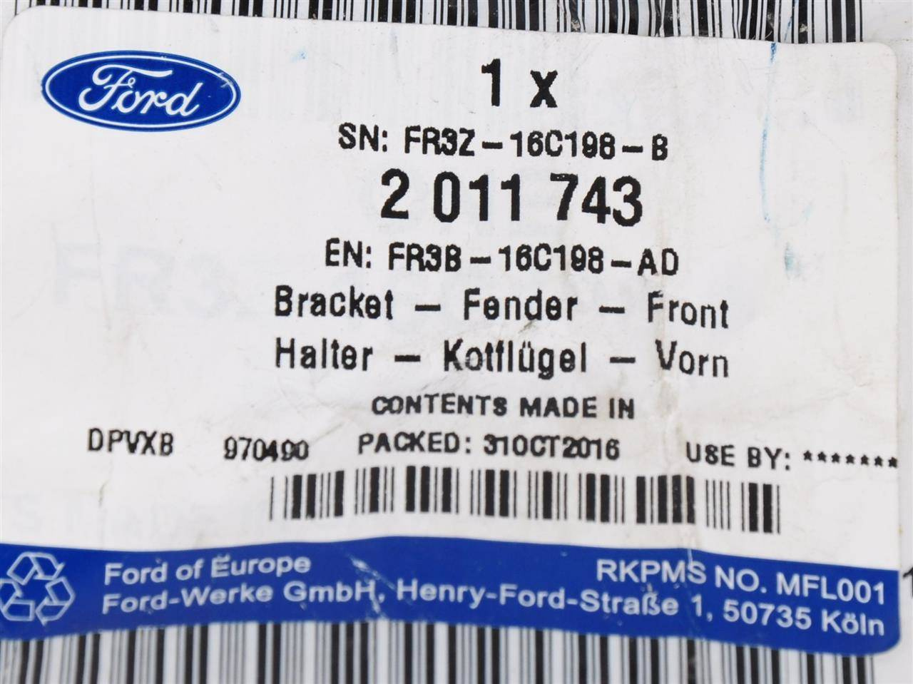 UCHWYT PRAWY BŁOTNIKA MUSTANG 2015-2017 _ 2011743 _ FR3B-16C198-AD _ FR3Z-16C198-B