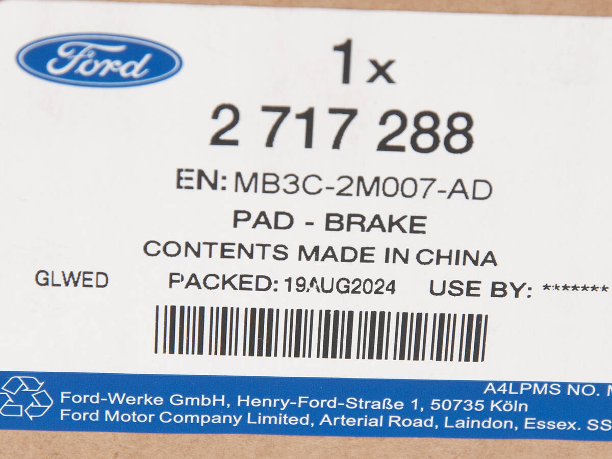 KLOCKI HAMULCOWE TYŁ FORD RANGER / RAPTOR 22- _ 2717288 _ MB3C-2M007-AD