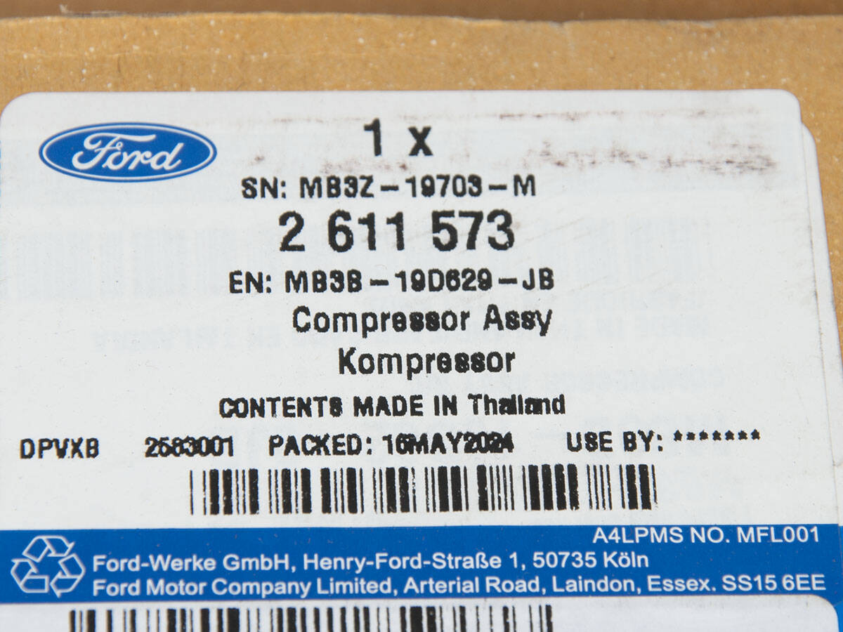 SPRĘŻARKA KLIMATYZACJI RANGER 22- FORD OE _ 2611573 _ MB3B-19D629-JB