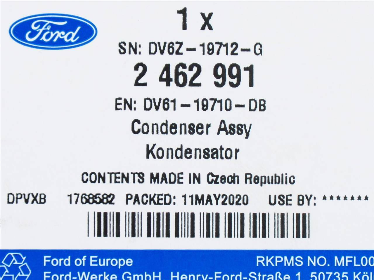 CHŁODNICA KLIMATYZACJI CONNECT 13- 1,0EB 1,5/1,6D _ 2462991 _ DV61-19710-DB