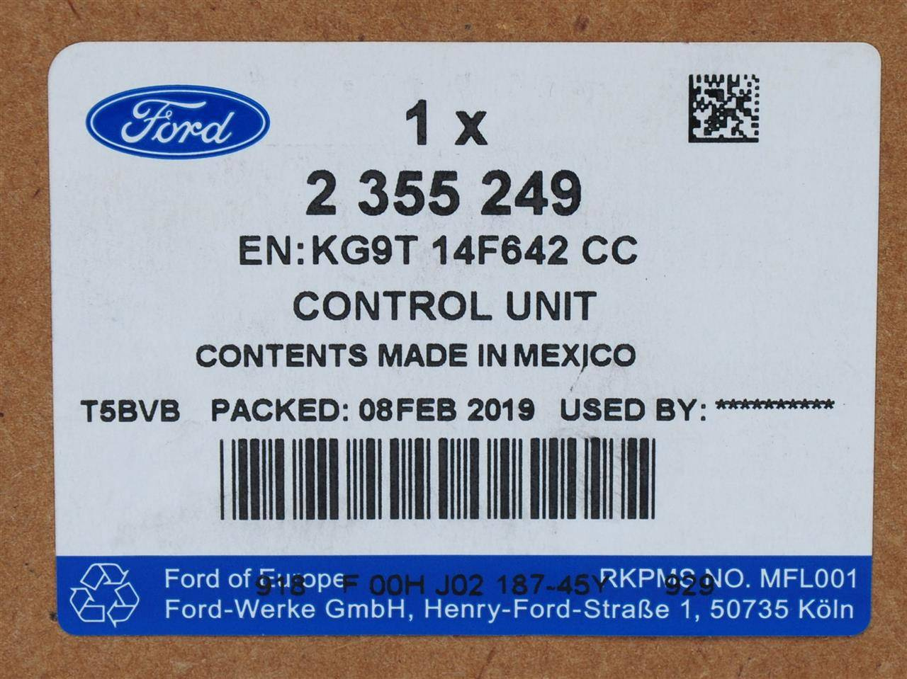 MODUŁ - INTEL. DLC MONDEO 19-19 _ 2355249 _ KG9T-14F642-CC