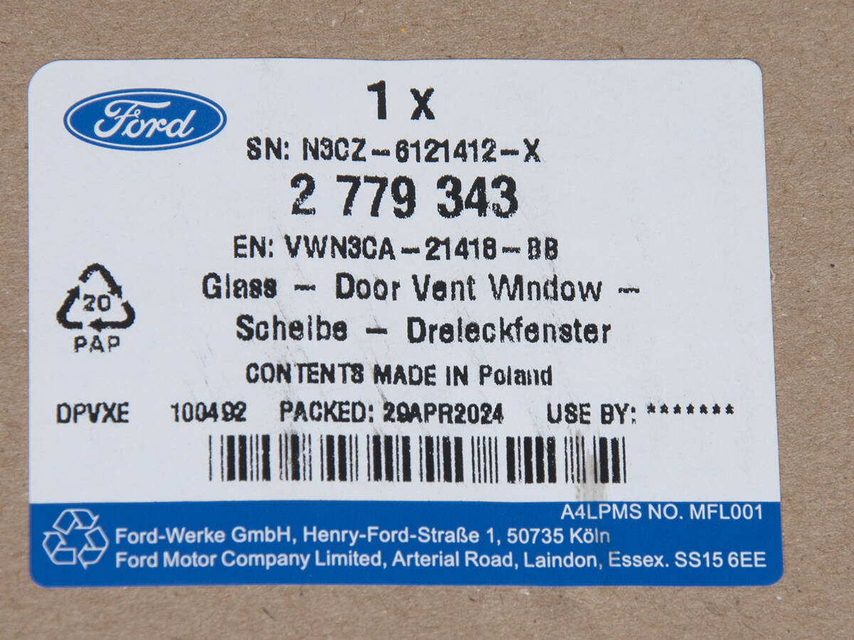 SZYBA PRAWA TYLNA TRANSIT/TOURNEO CONNECT 22- _ 2779343 _ VWN3CA-21418-BB
