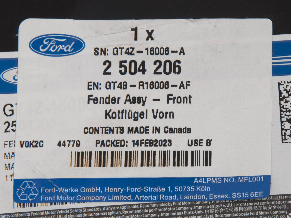 BŁOTNIK PRZEDNI LEWY EDGE 15- 18- _ 2504206 _ GT4B-R16006-AF