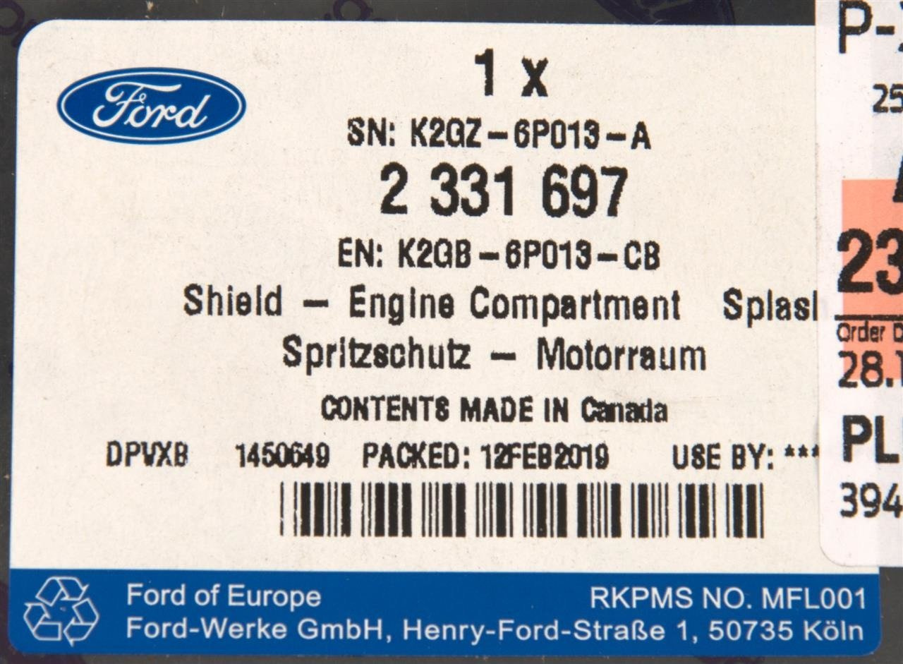 OSŁONA SILNIKA LEWA EDGE 2018- 2,7 BENZYNA _ 2331697 _ K2GB-6P013-CB _ K2GZ-6P013-C _ GTU_07