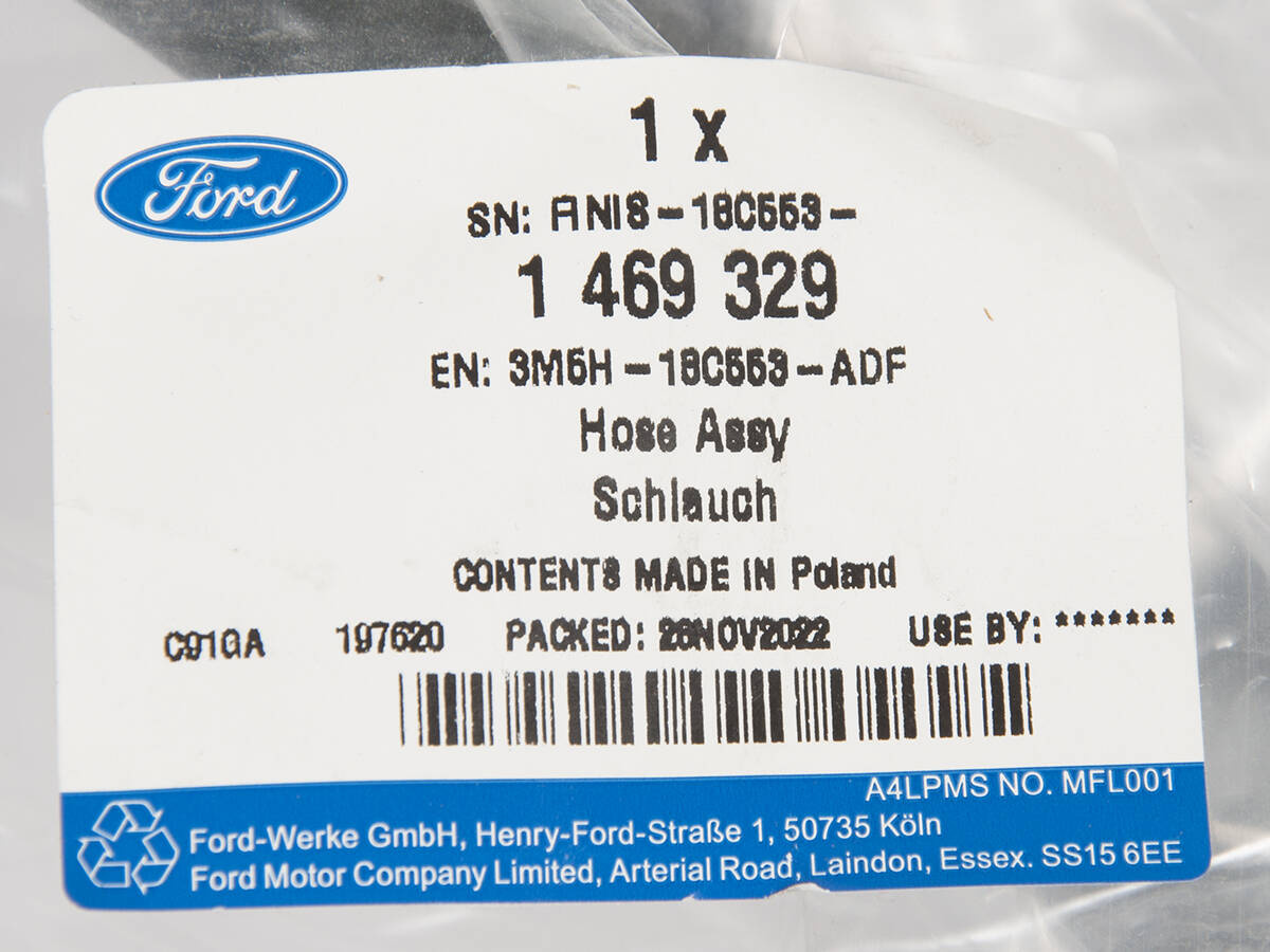 PRZEWÓD NAGRZEWNICY 1,4/1,6 DURATEC WLOT FORD OE _ 1469329 _ 3M5H-18C553-ADF