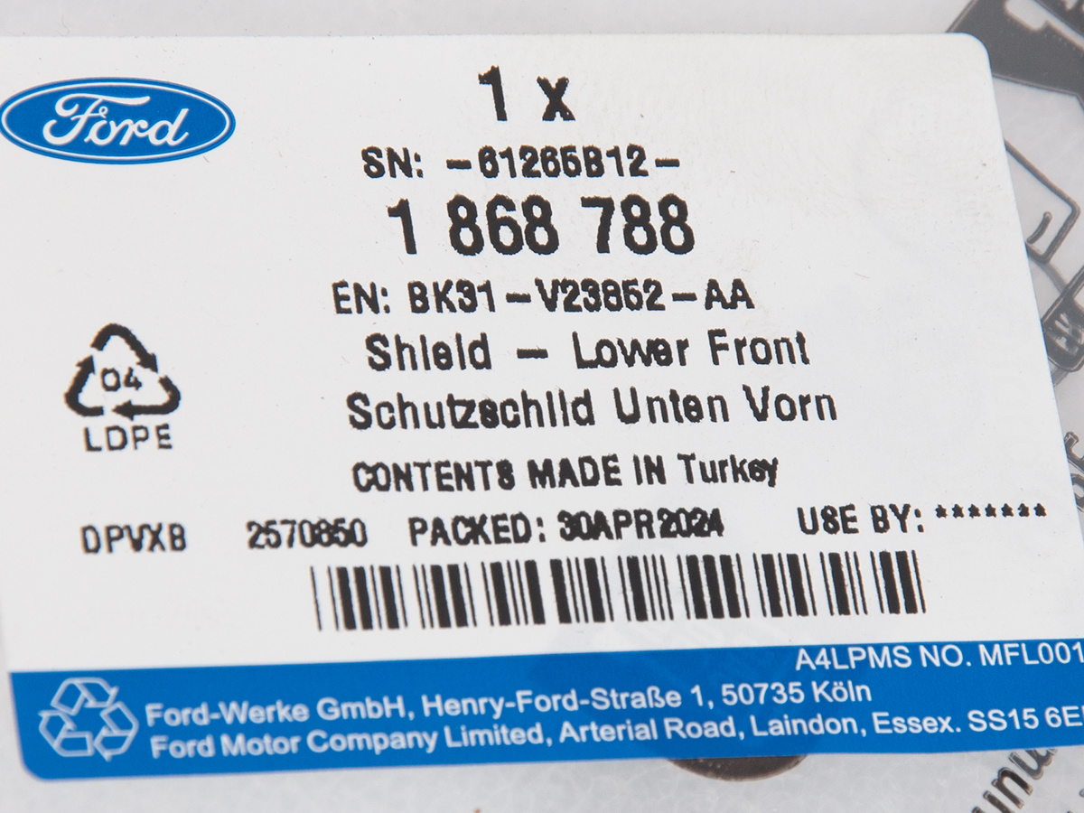 OSŁONA PRAWA DRZWI PRZÓD FORD TRANSIT 14- 19- OE