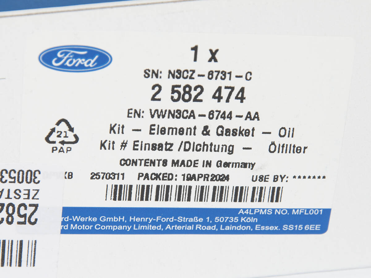 FILTR OLEJU TRANSIT/TOURNEO CONNECT 22- _ 2582474 _ VWN3CA-6744-AA