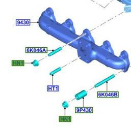 NAKRĘTKA M8 KOLEKTORA WYDECHOWEGO I TURBO FORD OE _ 1448187 _ 7M5Q-9P441-AA