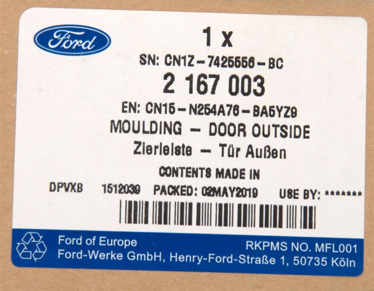 LISTWA DRZWI TYŁ PRAWA ECOSPORT 2017- _ 2167003 _ CN15-N254A76-BA5YZ9 _ GTU_07