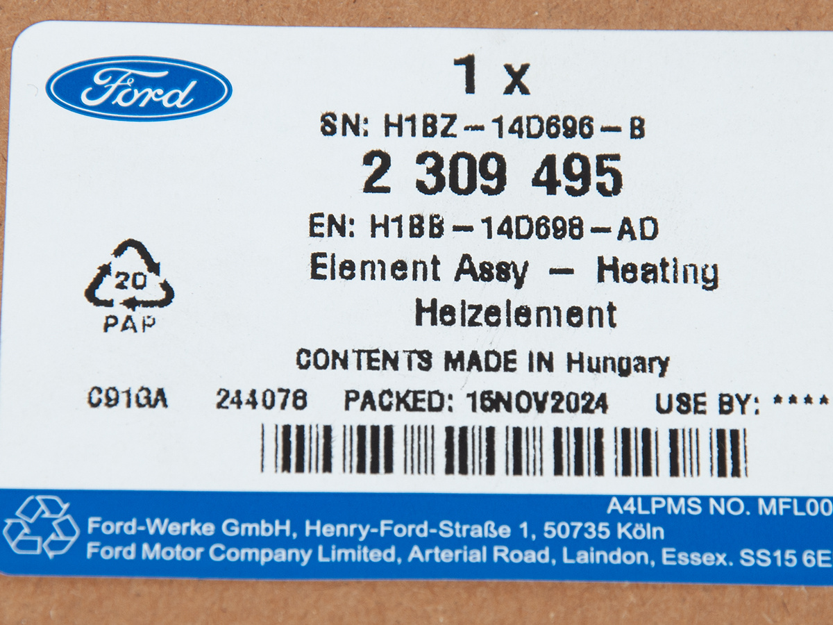 MATA GRZEWCZA SIEDZISKA L/P PRZÓD FIESTA 17-21 OE