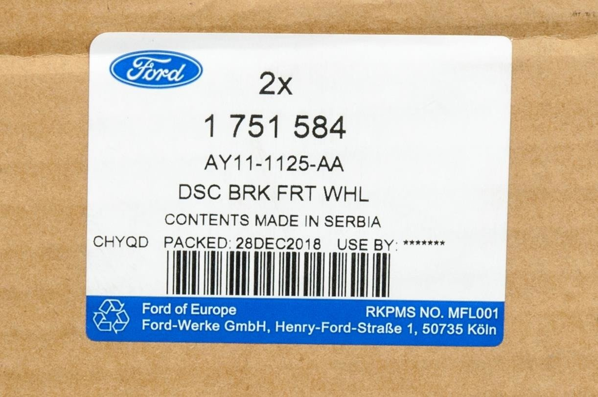 TARCZA HAMULCOWA PRZÓD B-MAX 2012-FIESTA 2013- _ 1751584 _ AY11-1125-AA _ GTU_07