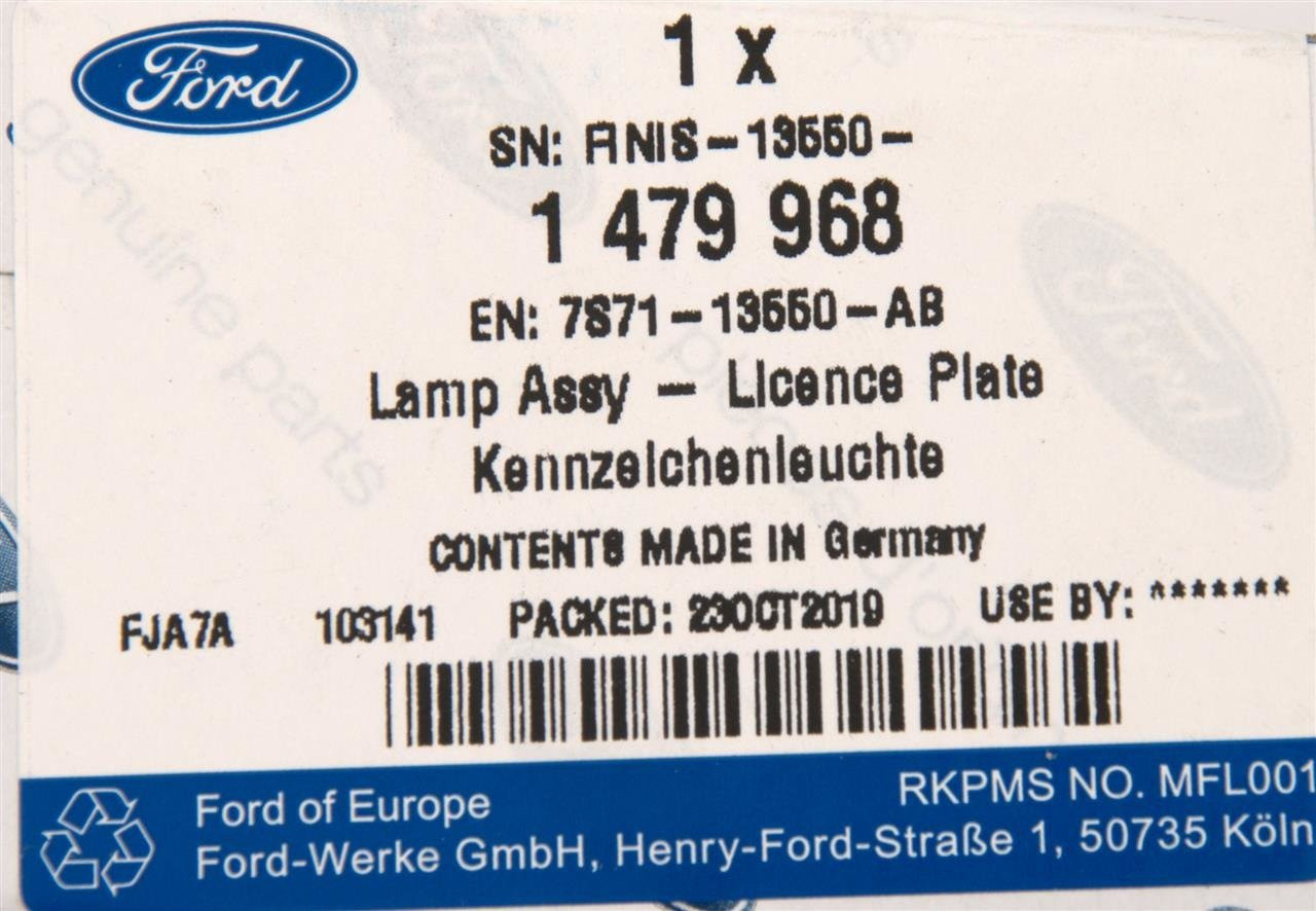 ŚWIATŁO TABLICY REJESTRACYJNEJ FORD MONDEO 07-14 _ 1479968 _ 7S71-13550-AB
