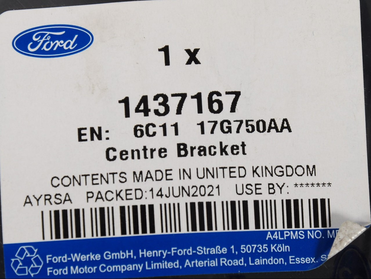 MOCOWANIE ZDERZAKA PRZÓD TRANSIT 06-14 / 19- _ 1437167 _ 6C11-17G750-AA