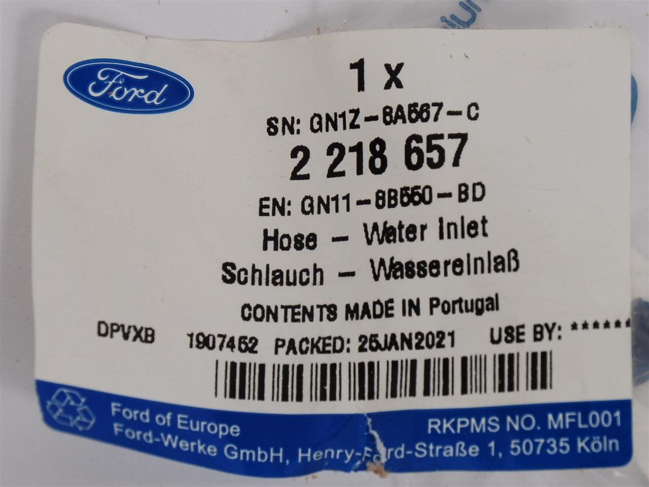 PRZEWODY DODATKOWEJ POMPY WODY 1.0 EB ECOSPORT _ 2218657 _ GN11-8B550-BD _ GN1Z-8A567-C