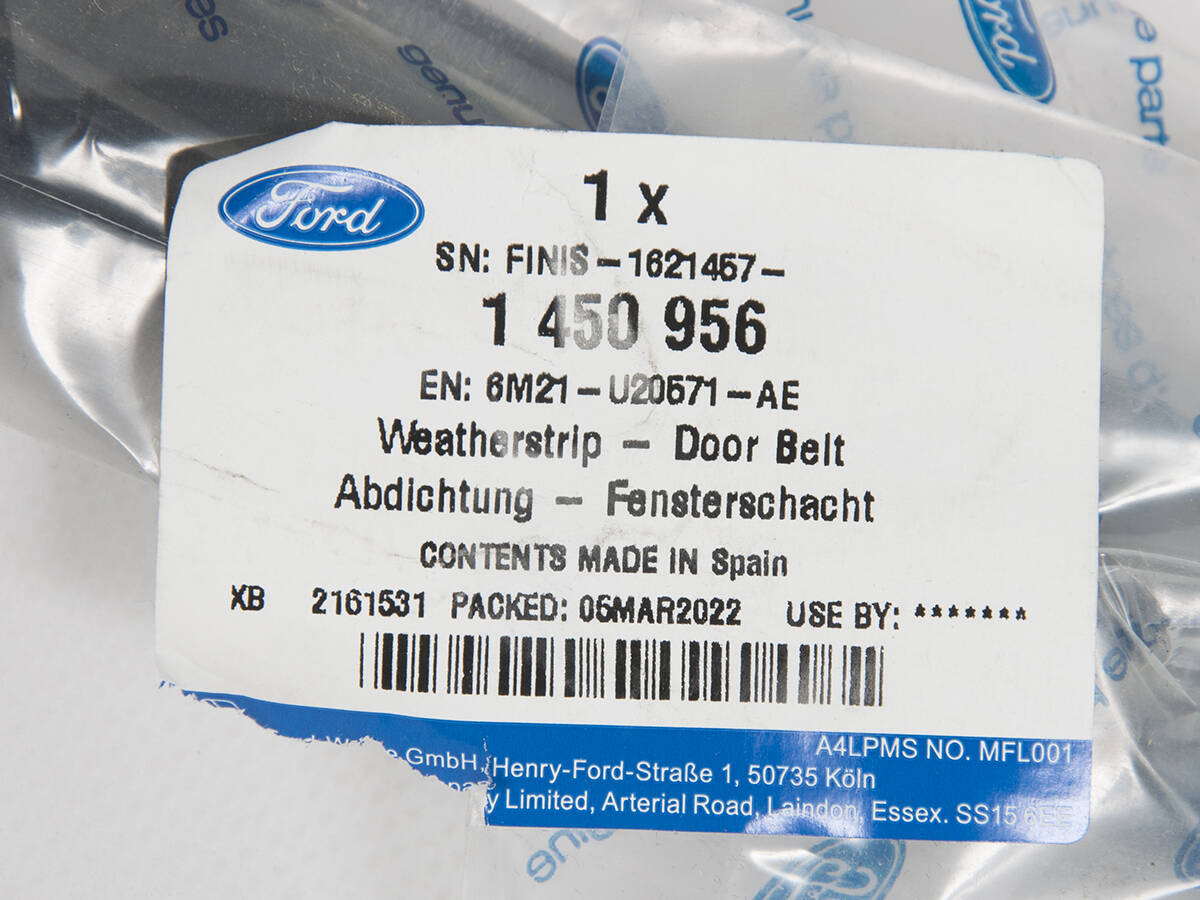 USZCZELKA DOLNA SZYBY DRZWI LEWYCH PRZÓD S-MAX/GALAXY 06-15 _ 1450956 _ 6M21-U20571-AE