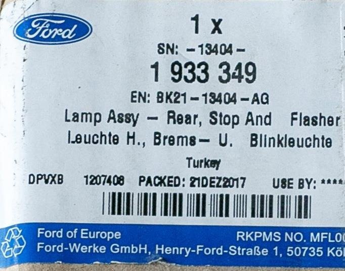 LAMPA TYLNA PRAWA TRANSIT / TOURNEO CUSTOM 2012-18 _ 1933349 _ BK21-13404-AG