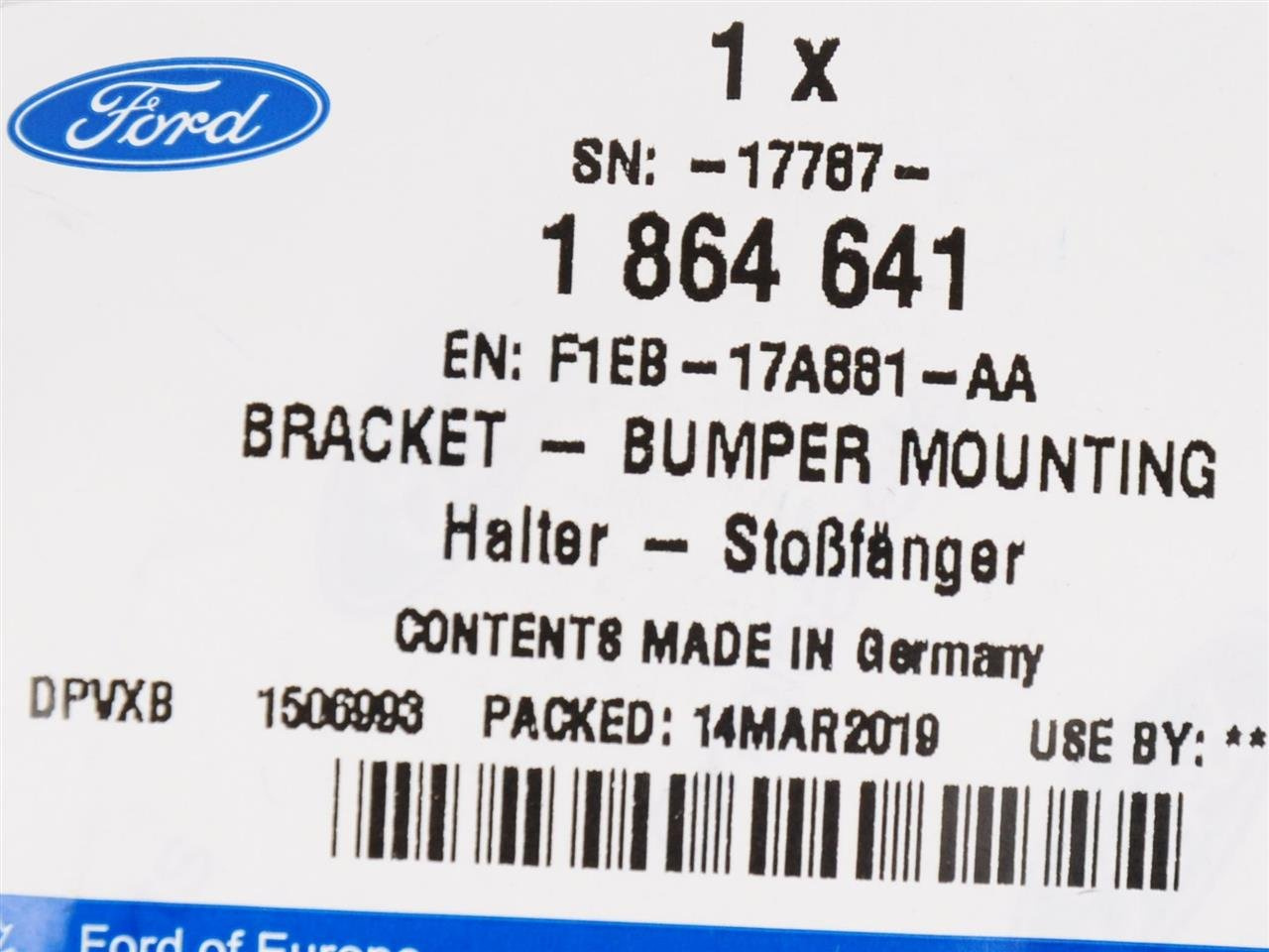 ŚLIZG PRAWY ZDERZAKA TYŁ FOCUS 2014- 5D HATCHBACK _ 1864641 _ F1EB-17A881-AA _ F1EZ-17787-A