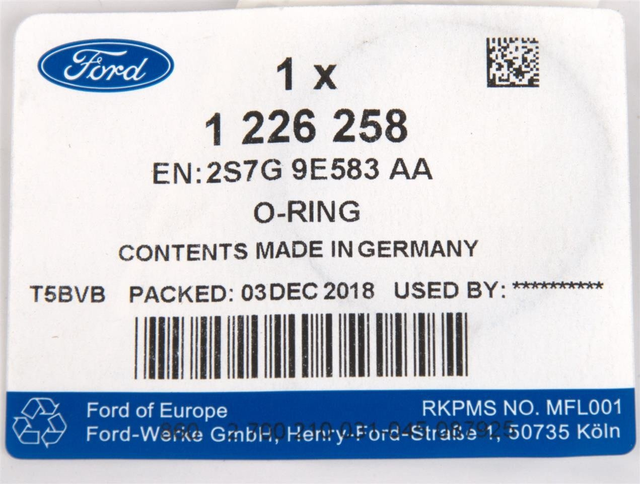 USZCZELKA POMPY PALIWA BENZYNA FORD WIELE MODELI _ 1226258 _ 2S7G-9E583-AA _ 2S7Z-9E583-A