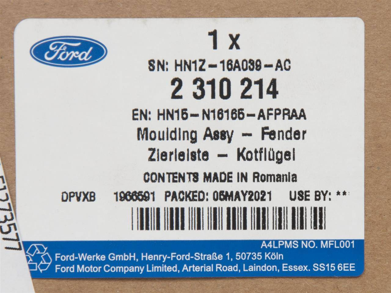 LISTWA LEWA PROGU PRZÓD ECOSPORT 17- SPORT_ 2310214 _ HN15-N16165-AFPRAA