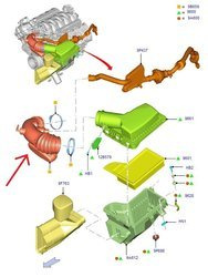 PRZEWÓD RURA FILTRA POWIETRZA MUSTANG 5,0 2015-17 _ 2082214 _ FR3C-9F805-CE _ FR3Z-9B659-H
