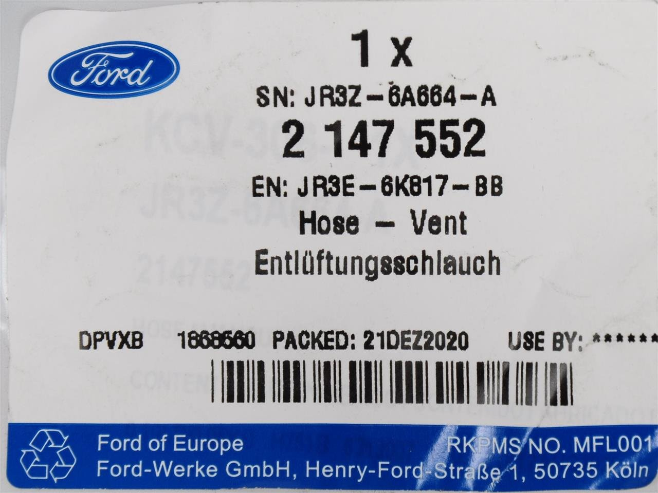 PRZEWÓD SKRZYNI KORBOWEJ MUSTANG 5,0 2017- PRAWY _ 2147552 _ JR3E-6K817-BB _ JR3Z-6A664-A