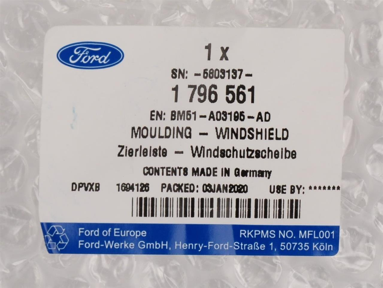 LISTWA LEWA SZYBY CZOŁOWEJ FOCUS MK3 /FL _ 1796561 _ BM51-A03195-AD _ CP9Z 5803137-A _ GTU_07