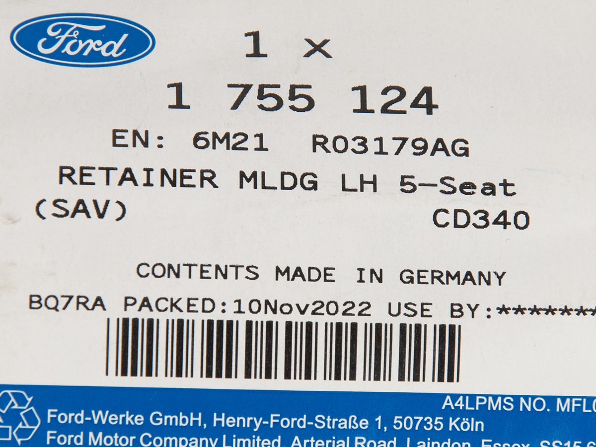 LISTWA LEWA SZYBY PRZEDNIEJ S-MAX 06-15 _ 1755124 _ 6M21-R03179-AG _ GTU_07