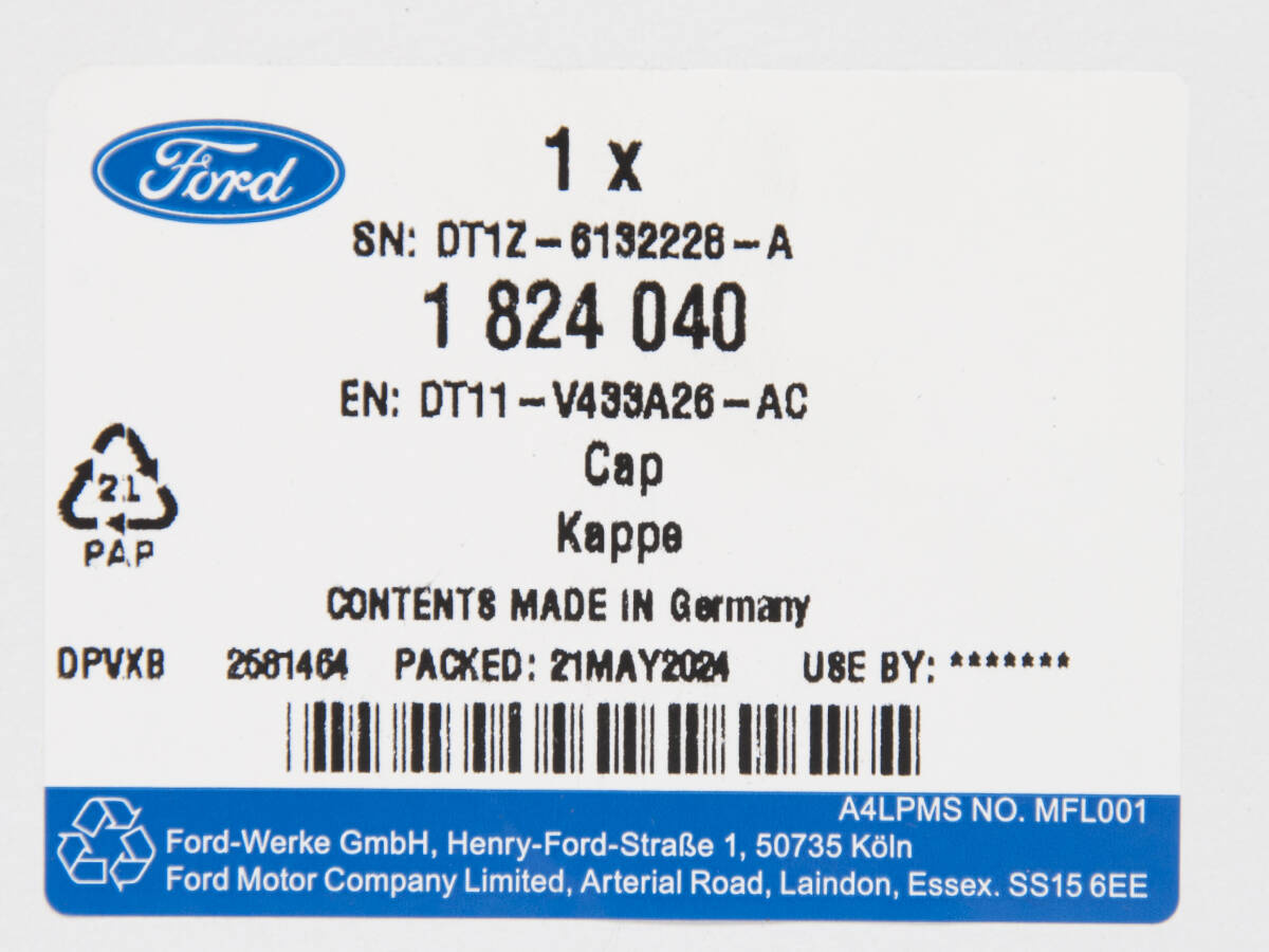 ZAŚLEPKA ZACZEPU ZAMKA GÓRNA TRANSIT CONNECT 13- _ 1824040 _ DT11-V433A26-AC _ DT1Z-6132228-A _ GTU_07