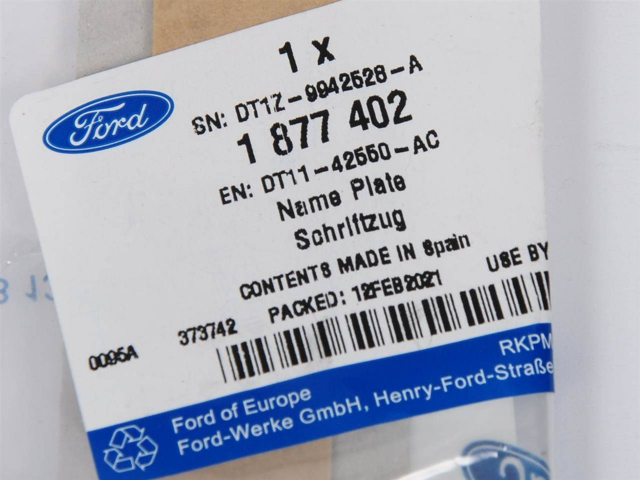 EMBLEMAT "CONNECT" TRANSIT CONNECT 13- _ 1877402 _ DT11-42550-AC