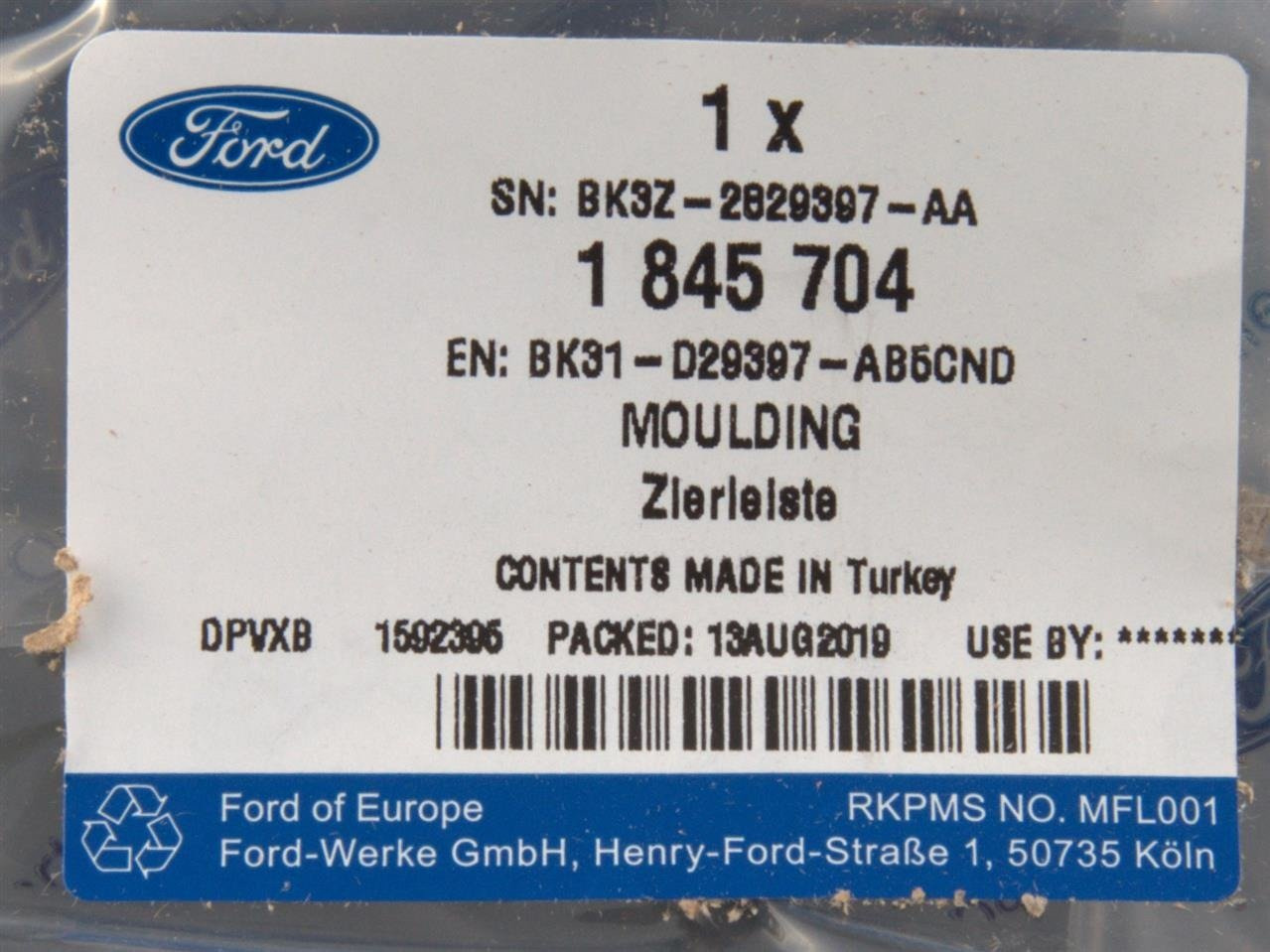 LISTWA NADWOZIA LEWY TYŁ TRANSIT 2014- _ 1845704 _ BK31-D29397-AB5CND _ BK3Z-2829397-AA