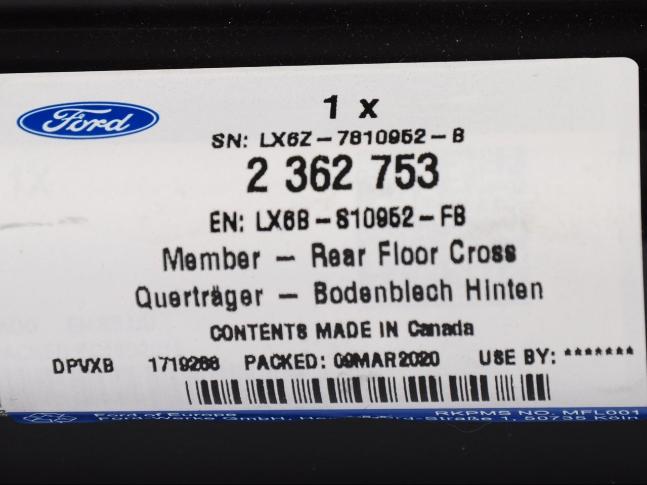 WSPORNIK PODSTAWY AKUMULATORA KUGA 20- ESCAPE 20- _ 2362753 _ LX6B-S10952-FB _ LX6Z-7810952-B