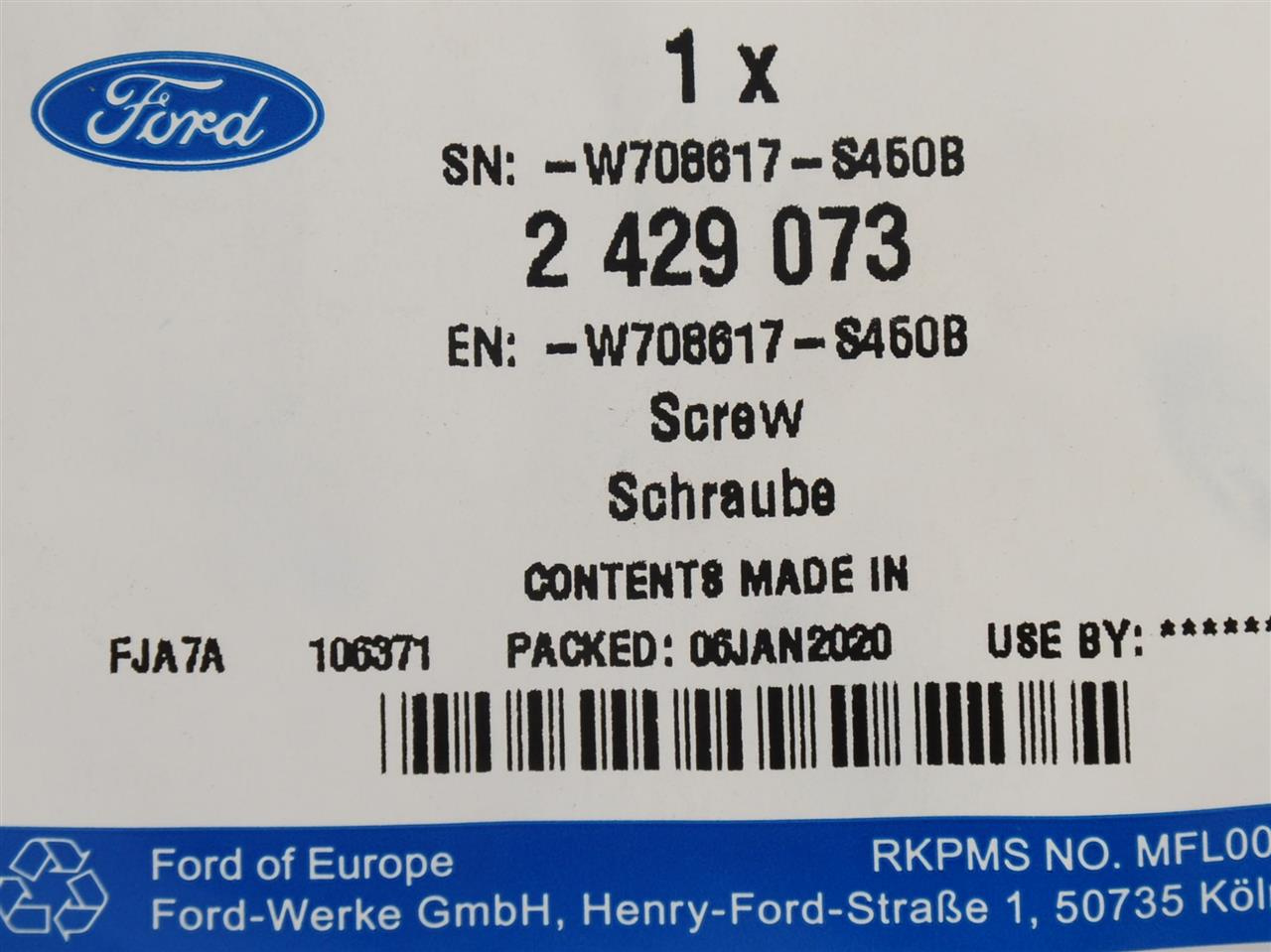 ŚRUBA M6X25MM REFLEKTORA KUGA ESCAPE USA 20- _ 2429073 _ W708617-S450B _ W708617-S450B