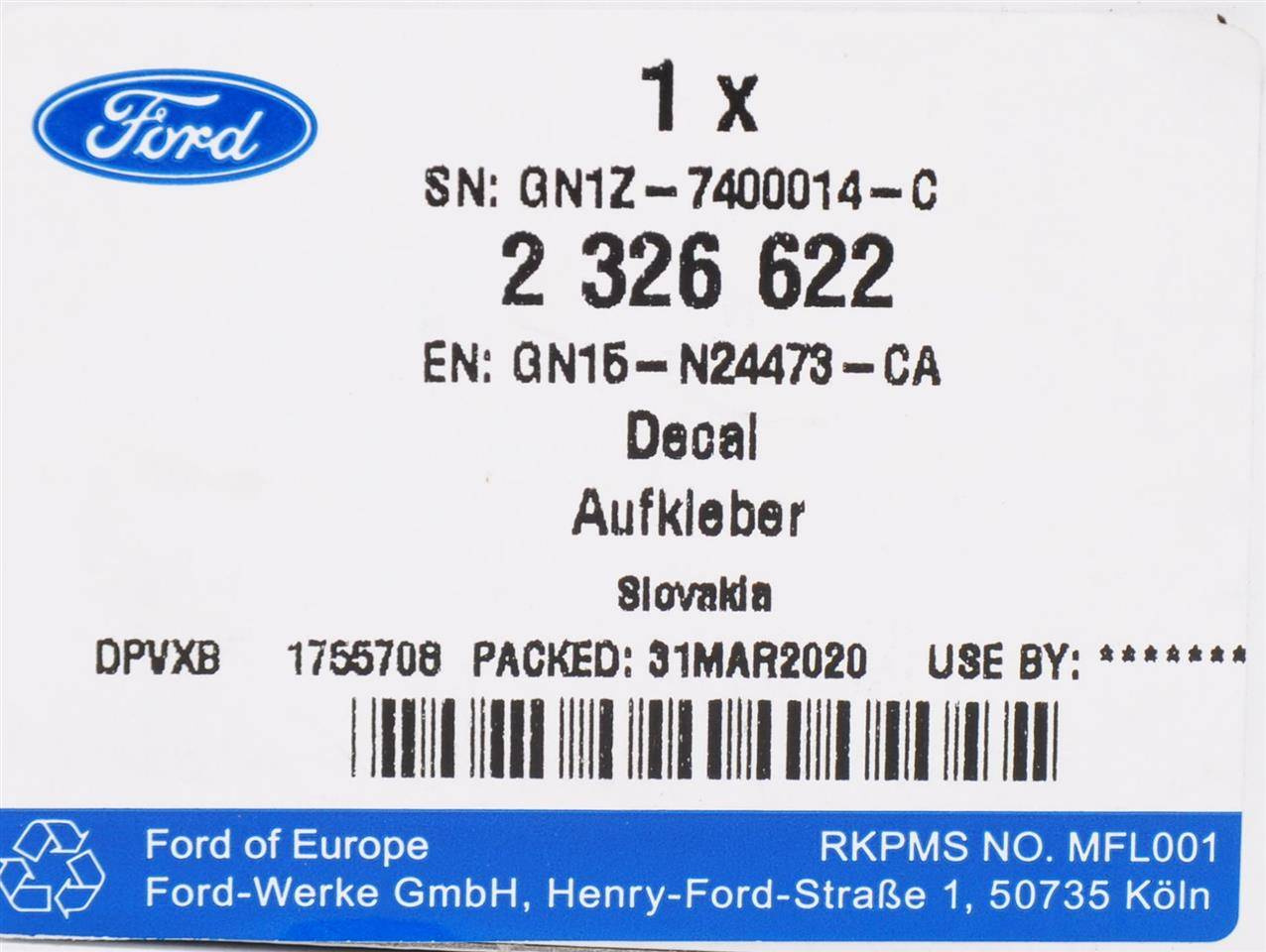 NAKŁADKA LEWA DRZWI PRZEDNICH ECOSPORT 17- _ 2460244 _ GN15-N24473-CA _ CN1Z-7400014-B