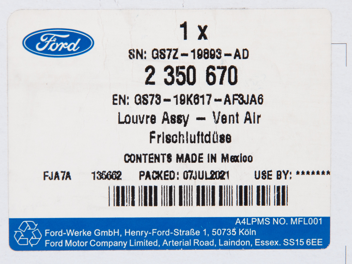 ŻALUZJA WENTYLACJI ŚRODKOWA FORD MONDEO 17-22 OE