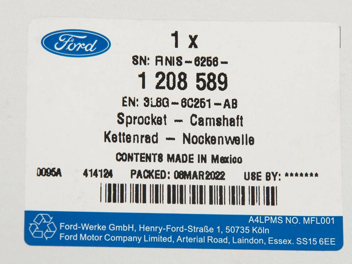 KOŁO WAŁKA ROZRZĄDU 2.3 16V DOHC EFI TRANSIT 06-14 _ 1208589 _ 3L8G-6C251-AB