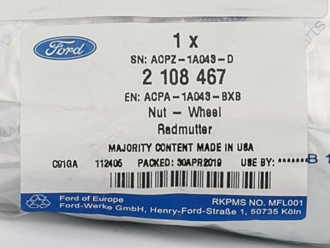 ZESTAW NAKRĘTEK ZABEZPIECZAJĄCYCH MUSTANG EDGE _ 2108467 _ ACPA-1A043-BXB _ ACPZ-1A043-D