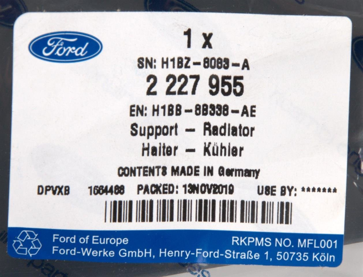 WSPORNIK CHŁODNICY FORD FIESTA 17- 1.0 / 1.5 EB _ 2227955 _ H1BB-8B338-AE _ GTU_07