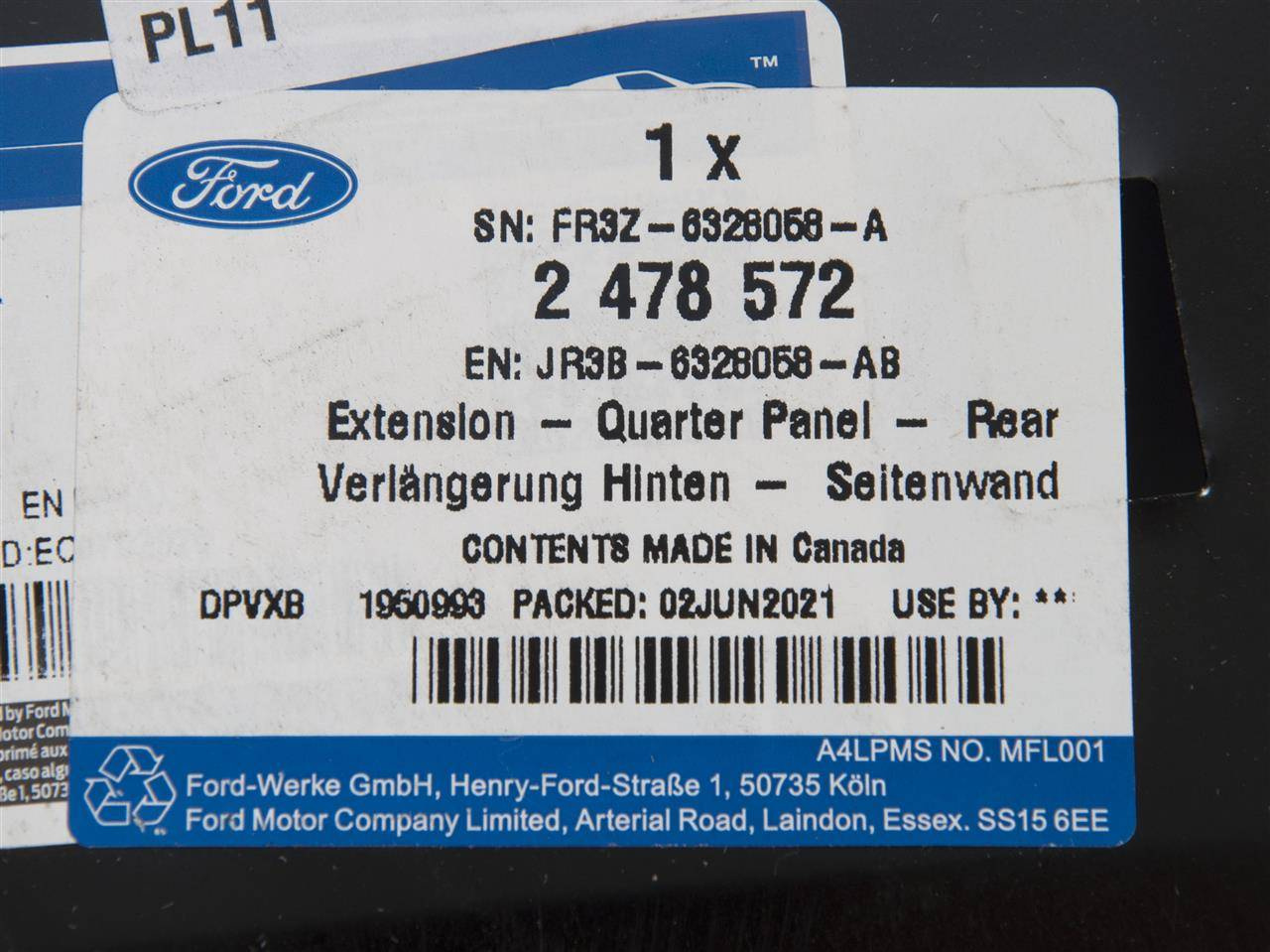 WZMOCNIENIE PRAWE BŁOTNIKA TYŁ MUSTANG 15- 17-