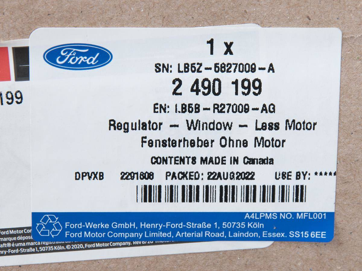 MECHANIZM PODNOSZENIA SZYBY TYLNEJ LEWEJ EXPLORER 20- _ 2490199 _ LB5B-R27009-AG _ LB5Z-5827009-A