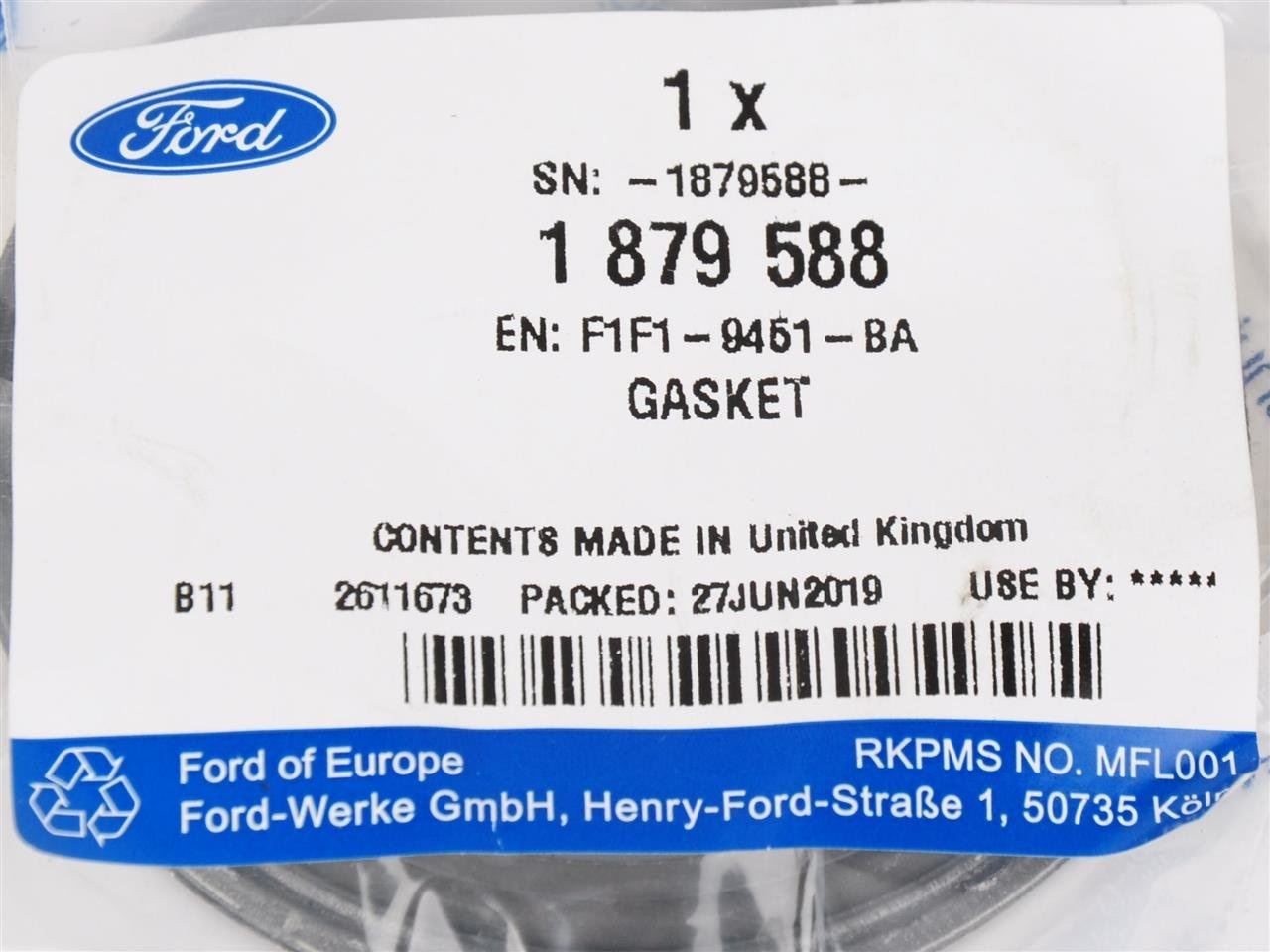 USZCZELKA TURBINY 1.5 1.6 SOHC DIESEL KUGA FOCUS _ 1879588 _ F1F1-9451-BA