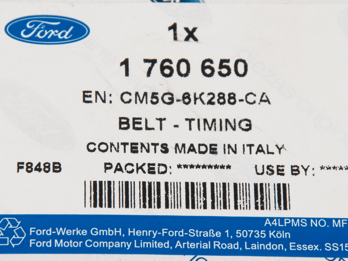 PASEK ROZRZĄDU B-MAX 12-17 FIESTA 12-19 FORD OE _ 2623468 _ PR3B-13200-AB