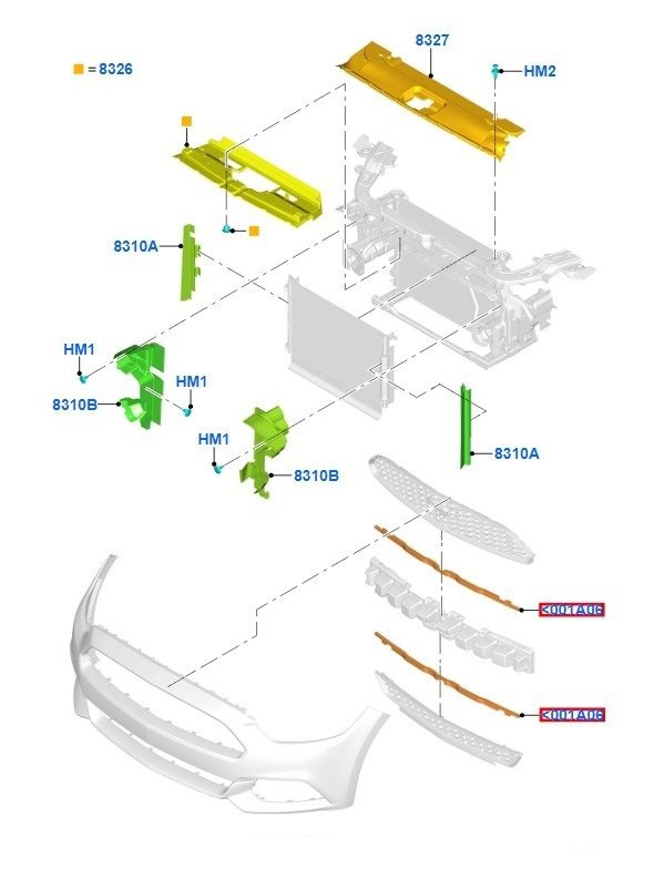 KIEROWNICA POWIETRZA PRAWA MUSTANG 2015-2017 _ 5292334 _ FR3B-8102-AC _ FR3Z-8310-A