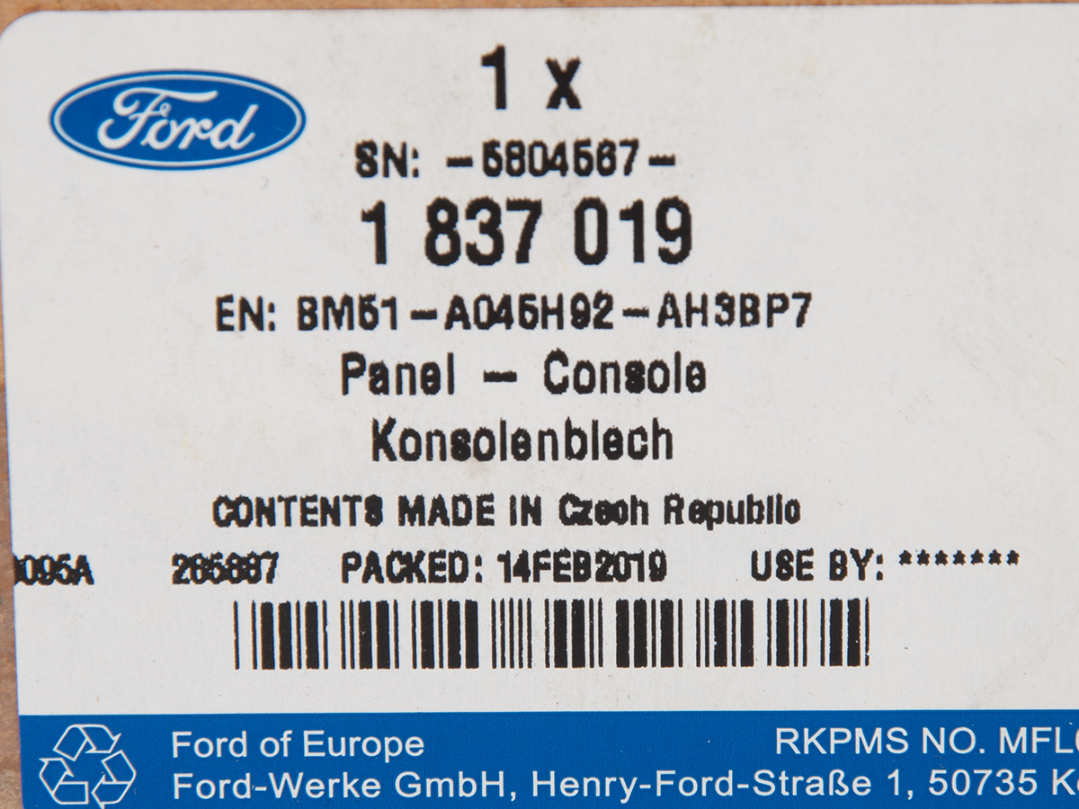 LISTWA TUNELU ŚRODKOWEGO FOCUS 12-15 FORD OE _ 1837019 _ BM51-A045H92-AH3BP7