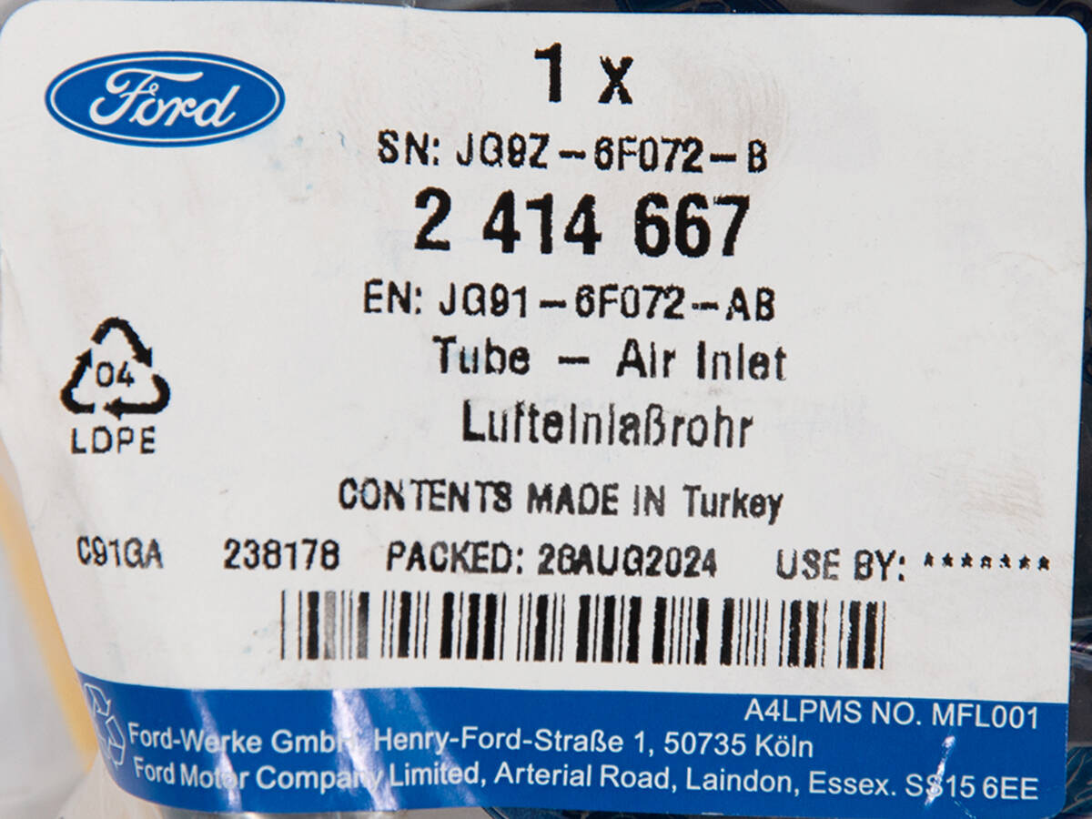 PRZEWÓD TURBINY FORD MONDEO 19- S-MAX 18- 2.0 TDCI _ 2414667 _ JG91-6F072-AB _ GTU_07