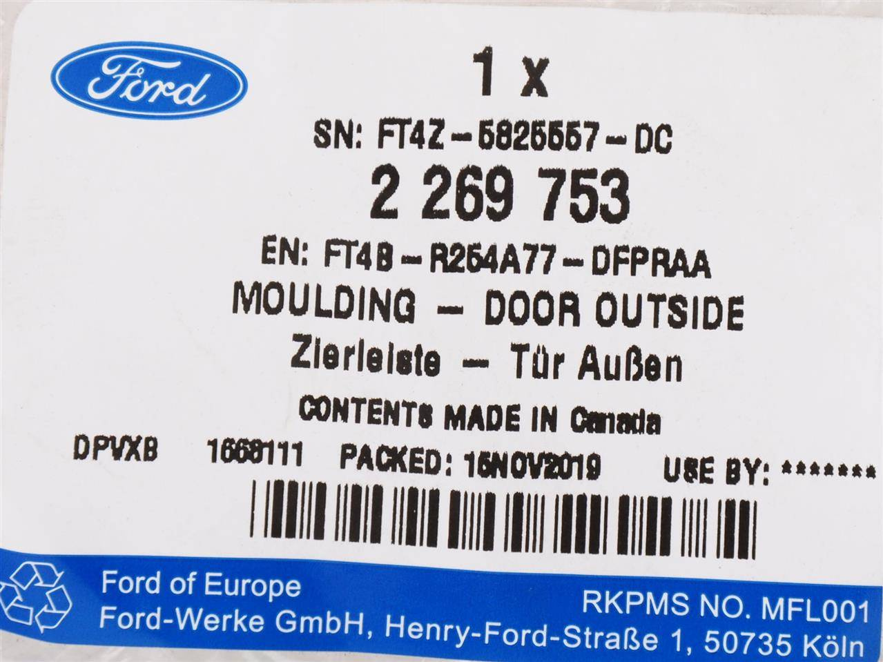 LISTWA LEWA DRZWI TYŁ EDGE 2015- ST LINE _ 2269753 _ FT4B-R254A77-DFPRAA _ FT4Z-5825557-DC