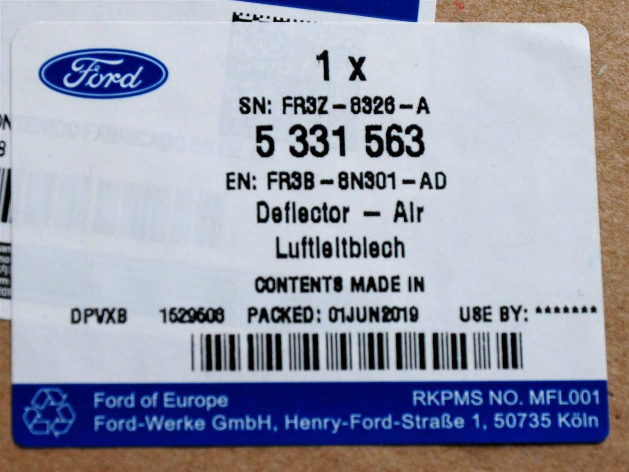 KIEROWNICA POWIETRZA GÓRNA MUSTANG 2015-2017 _ 5331563 _ FR3B-8N301-AD _ FR3Z-8326-A