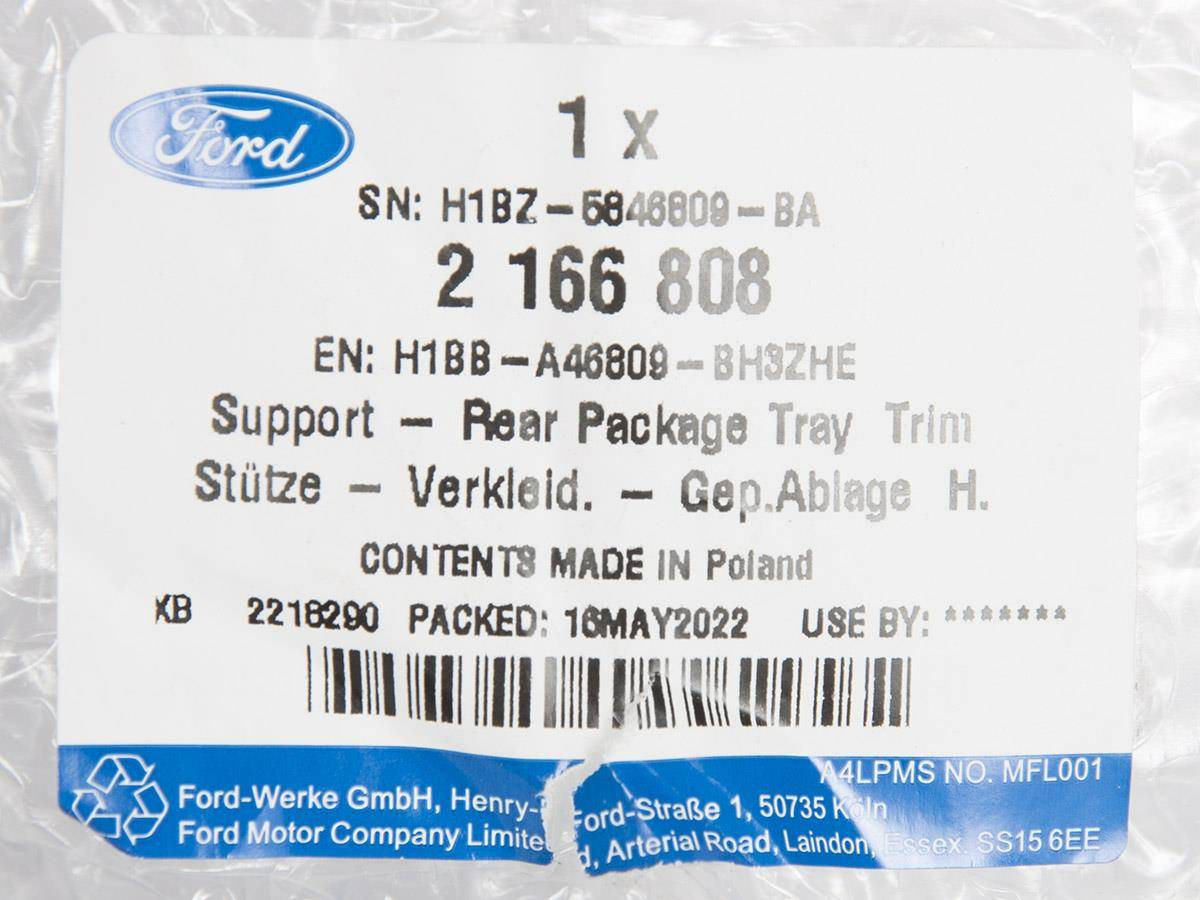 WSPORNIK LEWY PÓŁKI TYLNEJ FORD FIESTA 17- OE _ 2166808 _ H1BB-A46809-BH3ZHE