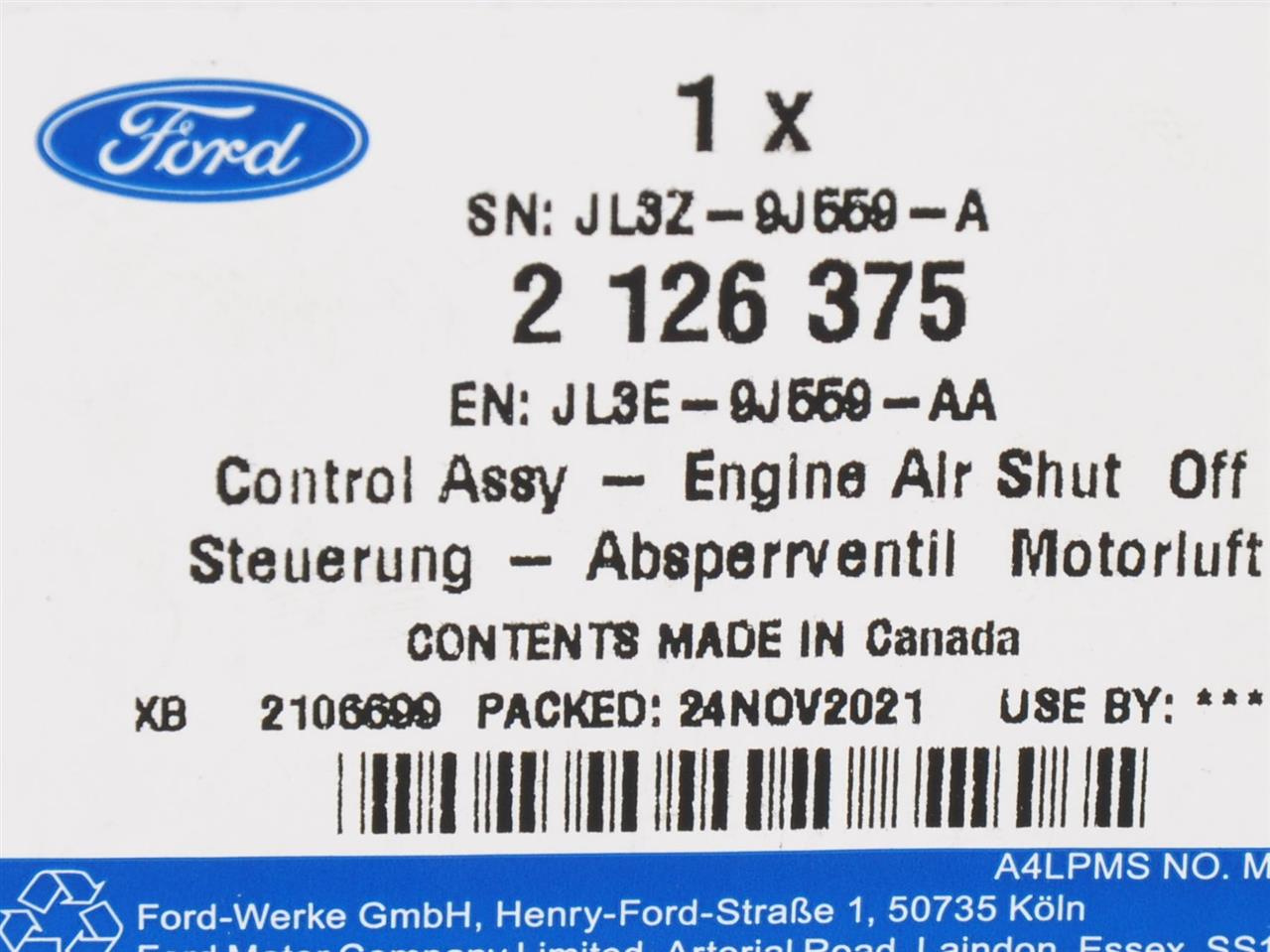 CZUJNIK ODCIĘCIA POWIETRZA SILNIKA MUSTANG 17- _ 2126375 _ JL3E-9J559-AA _ JL3Z-9J559-A