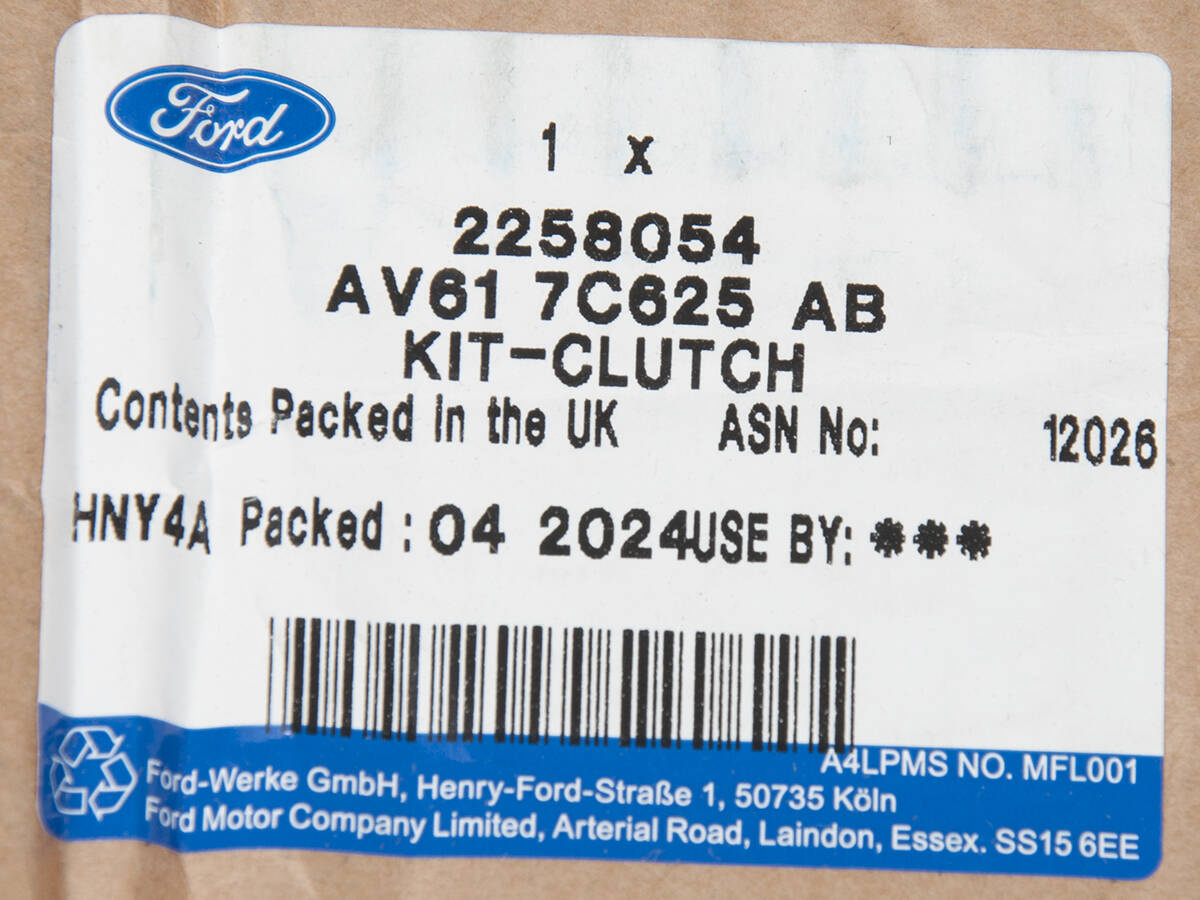 ZESTAW SPRZĘGŁA C-MAX 15- MONDEO 14- FOCUS 11- 14- _ 2258054 _ AV61-7C625-AB _ GTU_07