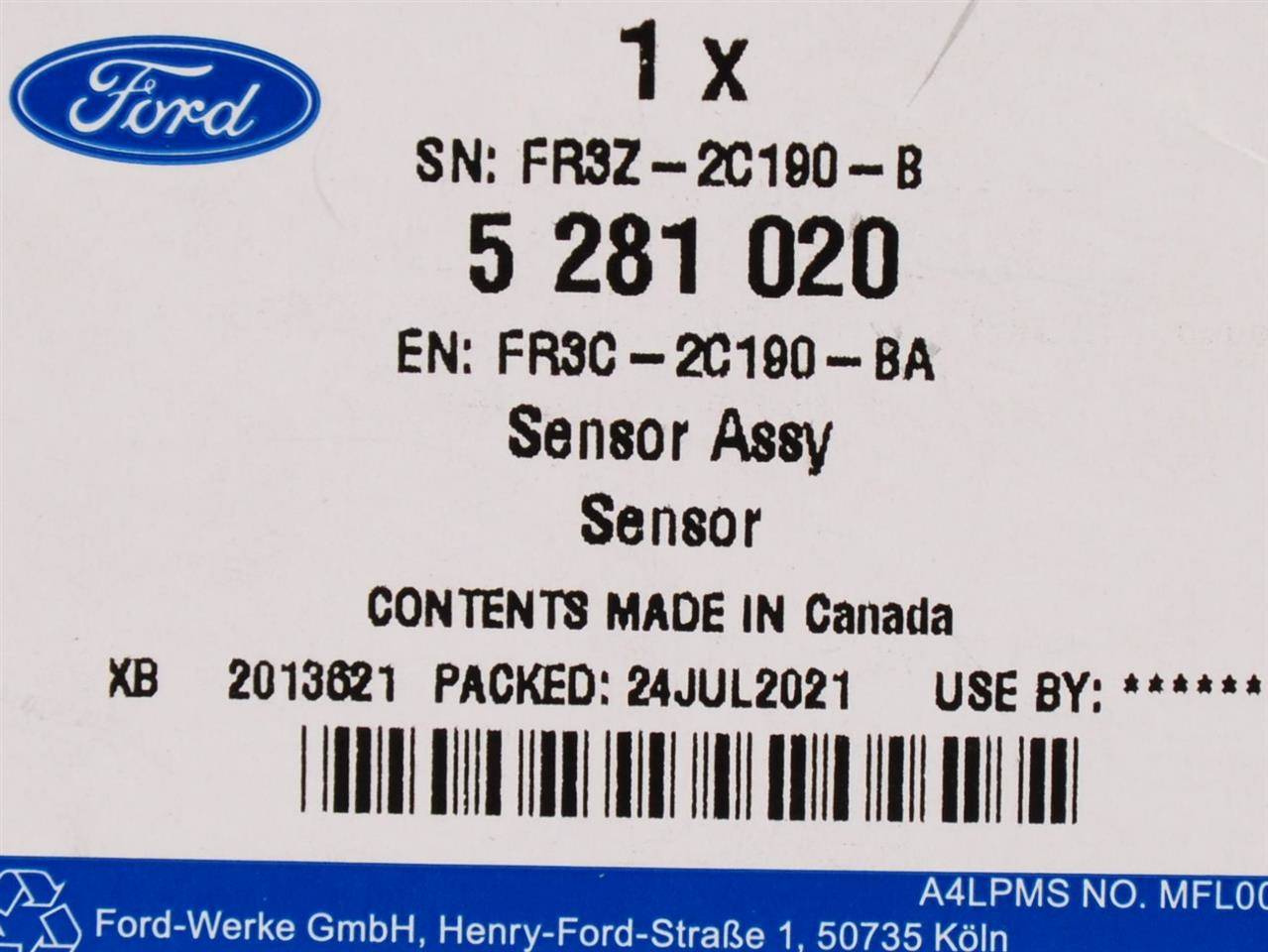 CZUJNIK ABS TYŁ MUSTANG 15- 17- FORD OE _ 5281020 _ FR3C-2C190-BA _ FR3Z-2C190-B